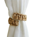 anneaux rideau tissés main rustique beige clair opacité pièces textile artisanal