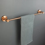 accessoires salle bain or rose finition brossée moderne porte savon papier toilette serviettes métal