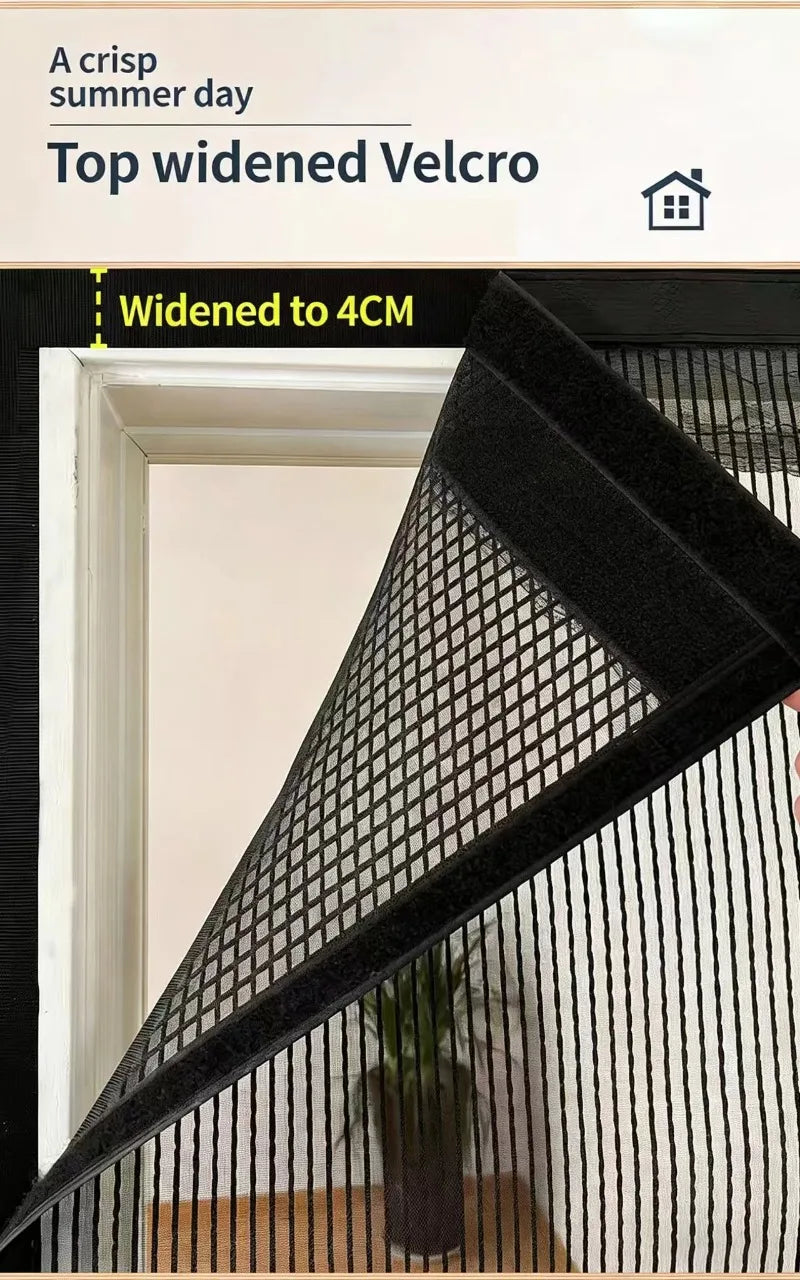 rideau moustiquaire porte noir gris maille fine velcro adhésif moderne fonctionnel