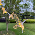 guirlande solaire colibri jaune rouge verte bleue deco exterieure jardin feerique led rgb