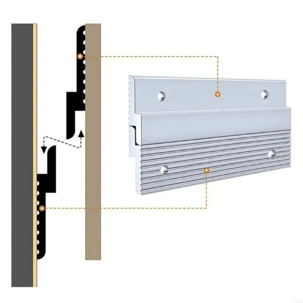 supports murals modernes argentés rayures horizontales vis fixation 305 mm longueur 35 mm largeur