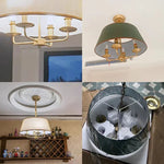 lampe suspendue or beige vert olive tissu fin métal minimaliste américaine chaîne ajustable ampoules