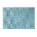 tapis bain coton imprimé pas pied vert gris moderne absorbant 80x50cm
