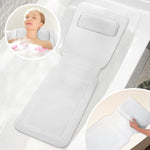tapis bain blanc anti dérapant coussin tête ventouses alvéoles moderne sécurité salle bain