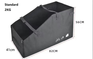 boîte rangement vélo pliant noir tissu uni pratique poignées fermeture glissière durable nylon