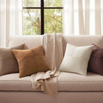 coussins décoratifs rayés beige marron moderne 45x45cm polyester coton