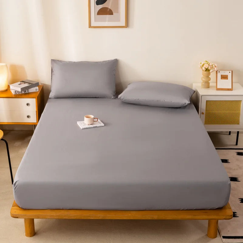 drap housse polyester adulte lit simple moderne gris opaque 150 200 cm 180 200