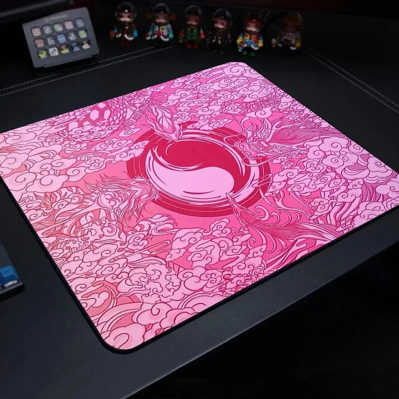 tapis souris jeu violet rose noir motif abstrait texture lisse moderne graphique adhésif