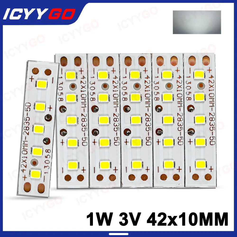 bande led blanche 42mm moderne 3v 300ma 2835 smd 10pcs opaque