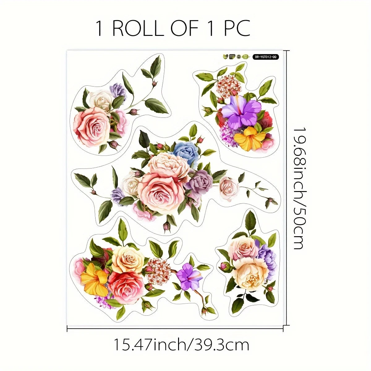 stickers décoratifs multicolores fleurs feuilles vintage adhésifs salle bains lavabo opaques différents pack