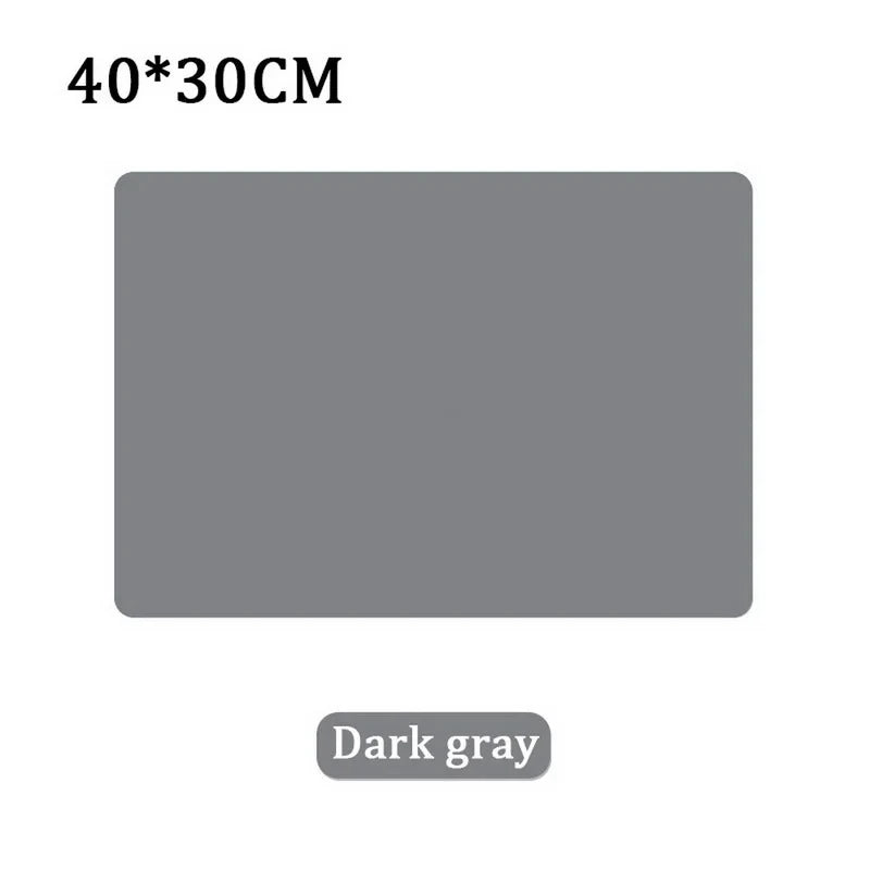 tapis table silicone moderne 60x40cm 40x30cm bleu jaune vert gris assiettes cuillers bols verres