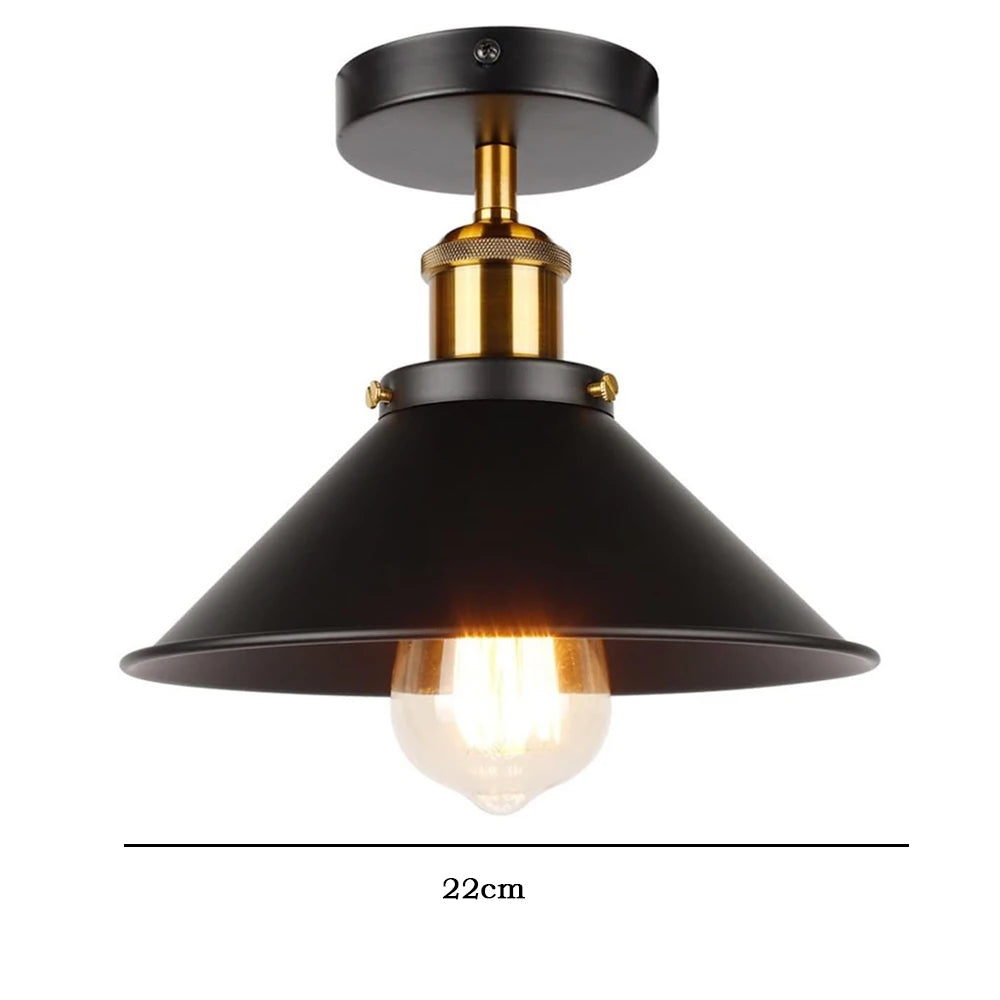suspension lumineuse industrielle conique noire dorée ampoules câbles chambre salon