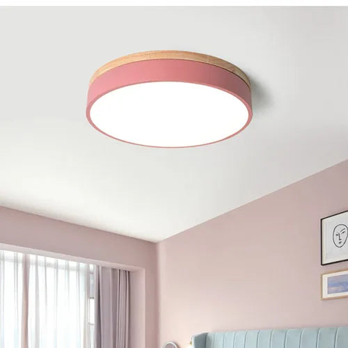 plafonnier led moderne gris bois rose jaune noir blanc minimaliste 27w 3sources