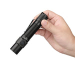 lampe tactique rechargeable 1800 led 18650 lumen 200 500mètres aluminium noir clip utilitaire