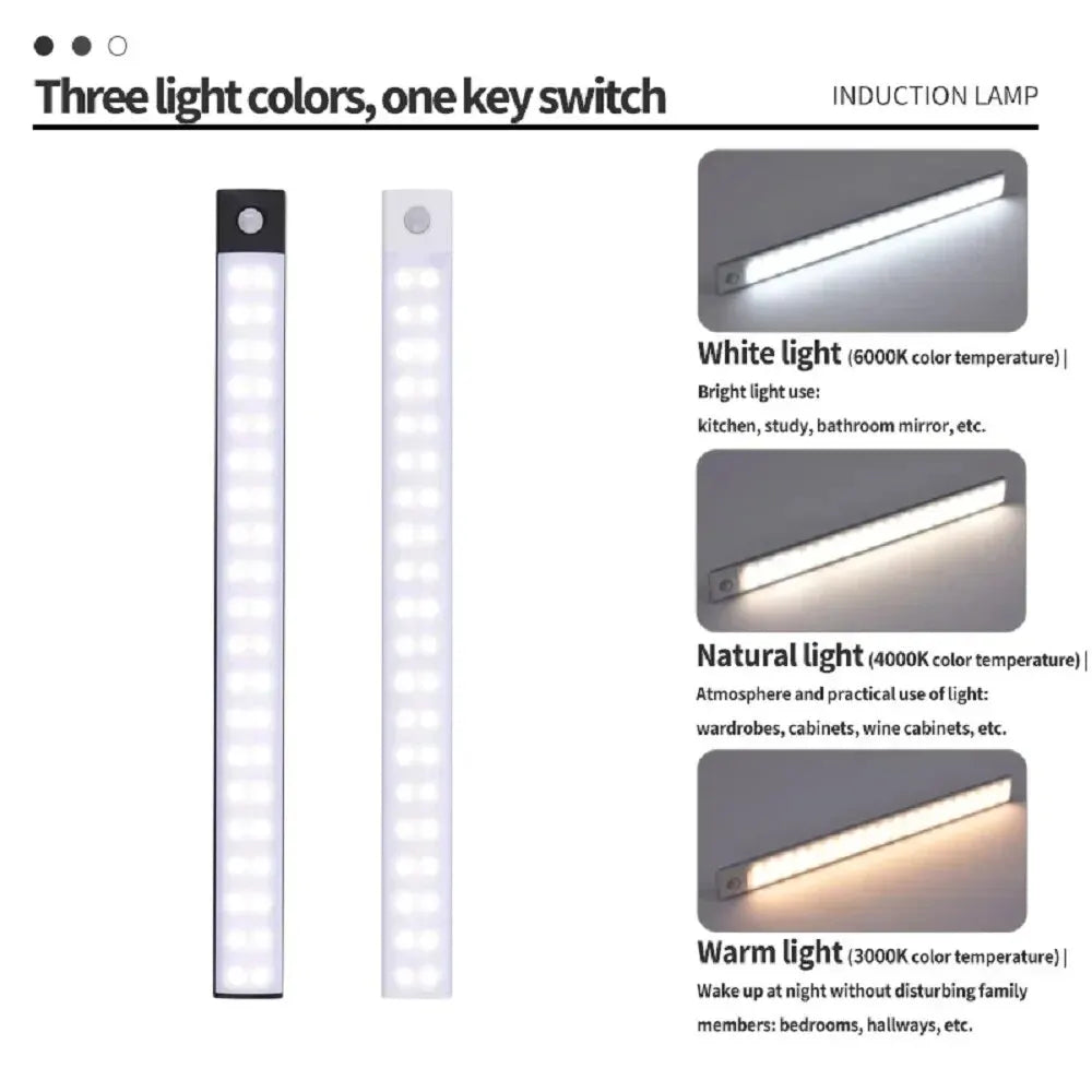 lampe led rechargeable adhésive 10cm 20cm 30cm 40cm 50cm blanc moderne éclairage intérieur urgence