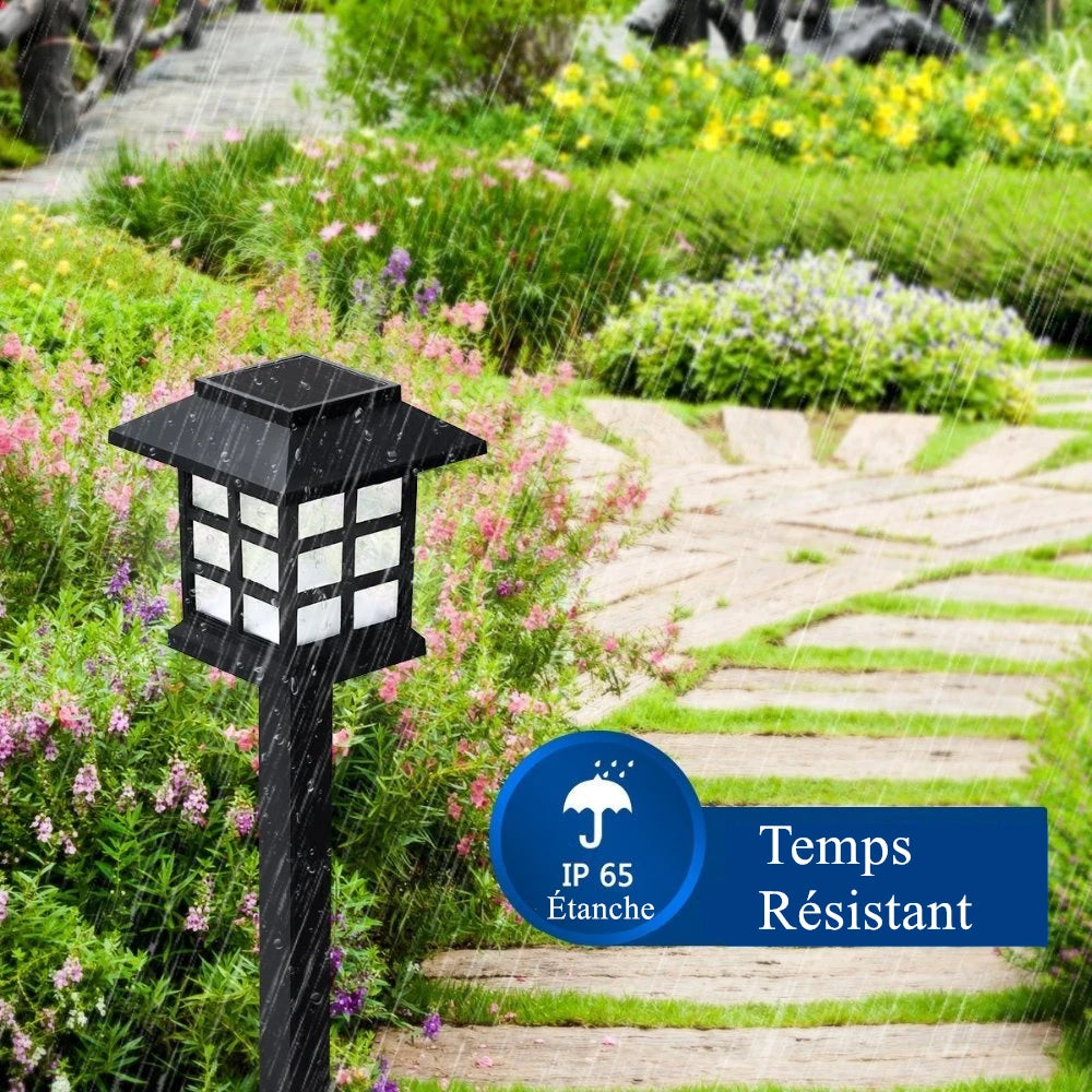 lumière solaire moderne noire carré blanc auto extérieure jardin patio pièces led