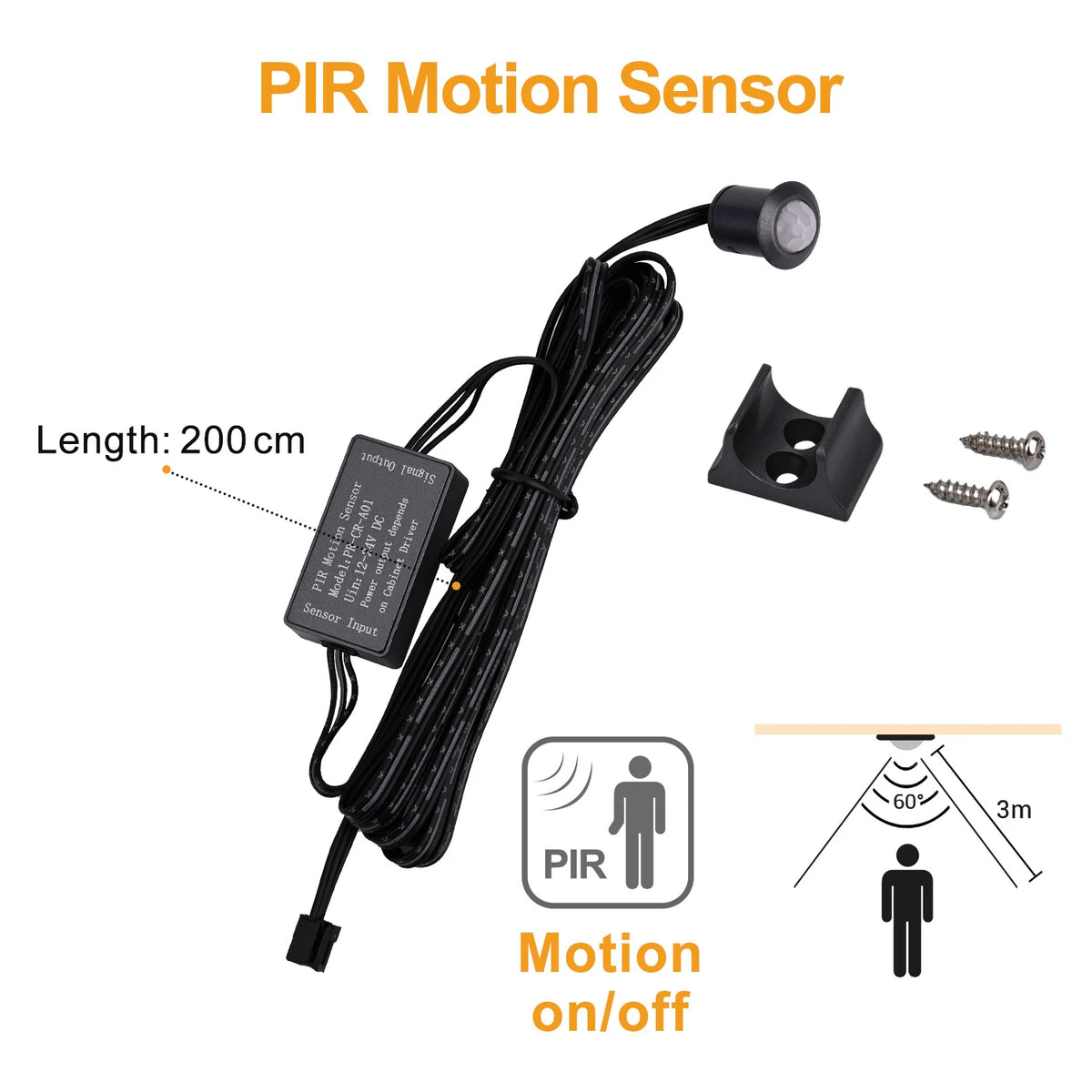 capteurs mouvement lumière noir adhésifs modernes sensor pir touch main partition double porte