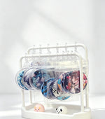 porte disques blanc transparent moderne figurines oiseau rose panda blanc