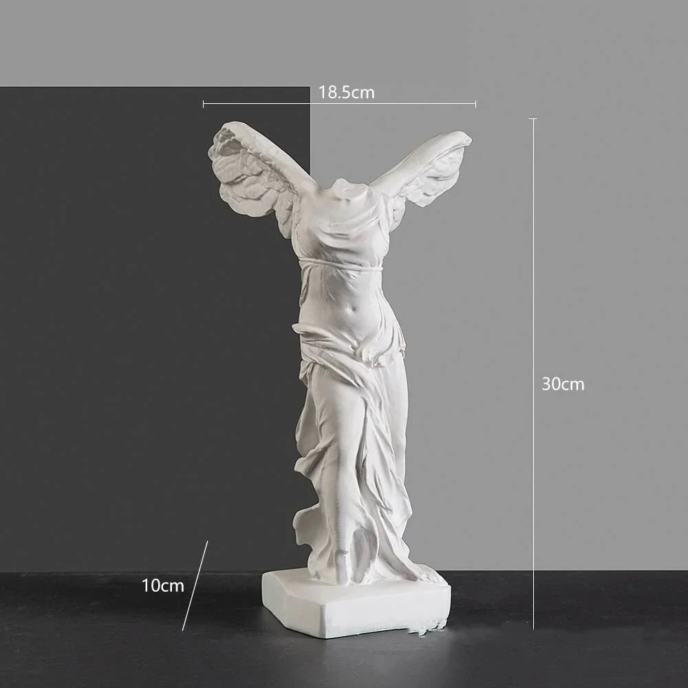 statue déesse victoire ange gréco romaine sculpture résine blanche décoration moderne antique