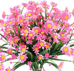 décoration extérieure bouquet artificiel fleurs simples feuilles vertes moderne blanc vert
