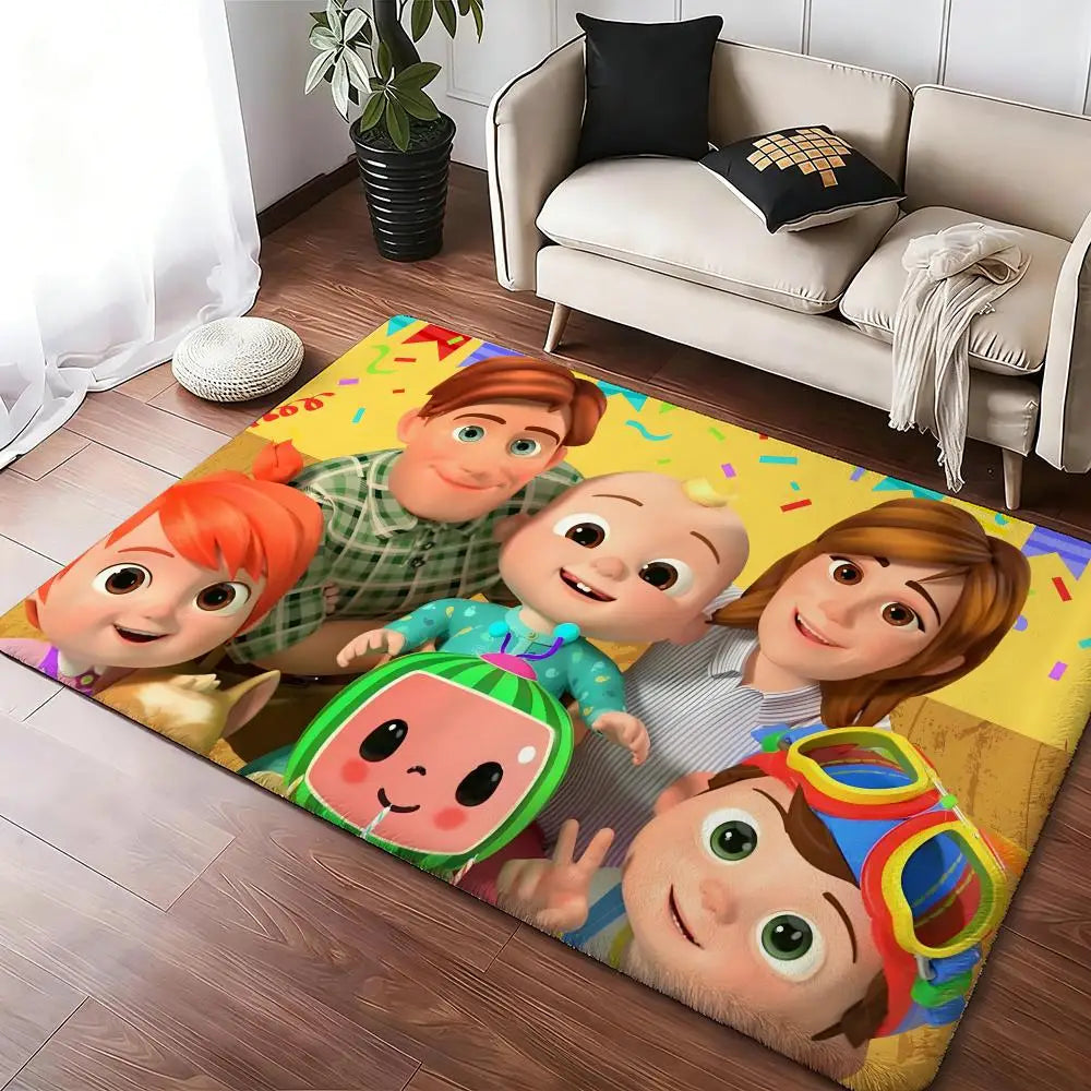 tapis sol enfant motif personnages animés multicolore doux épais chambre salon moderne