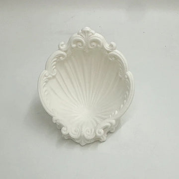 coquille décorative blanc ornement baroque anneaux dorés blanches classique plateau rangementintérieur decoration