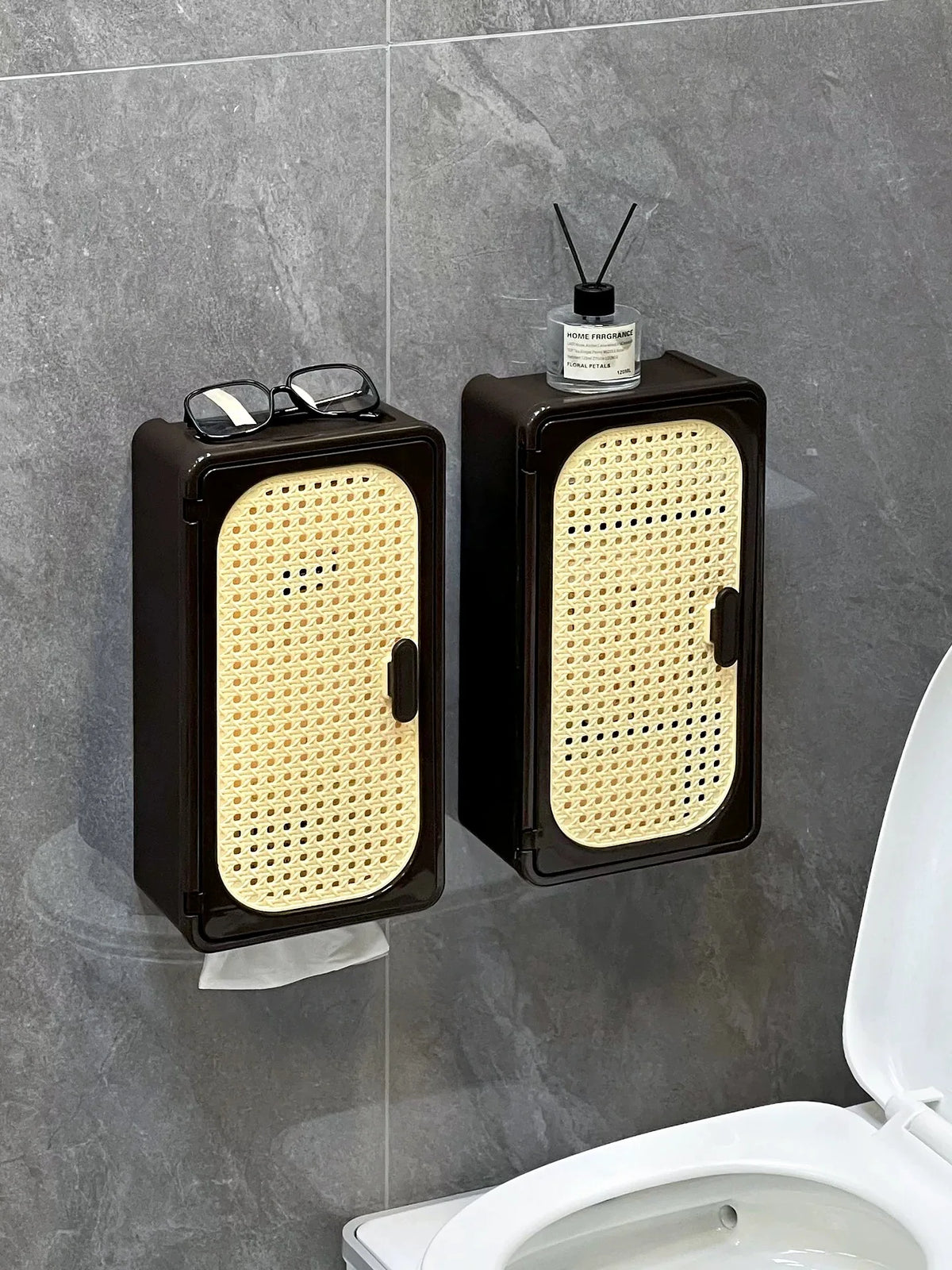 rangement mural moderne porte rouleau papier toilette support rack salle bain tissu naturel panneaux