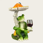 décoration intérieure sculpture grenouille verre vin champignon rouge orange marron fantaisiste résine
