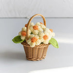 panier osier fleurs traditionnel marron clair décor intérieur maison fêtes anniversaires baby shower