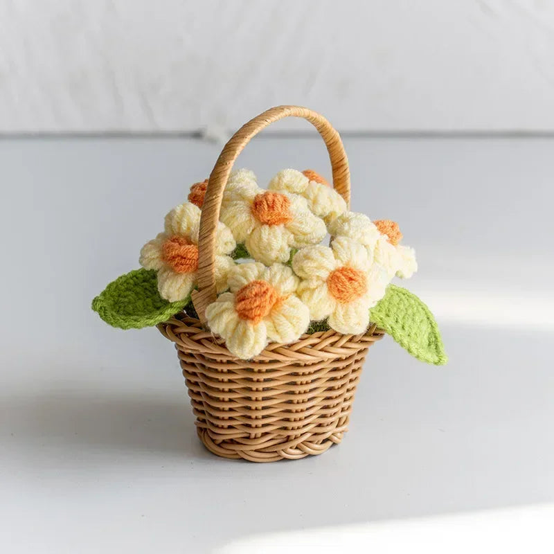 panier osier fleurs traditionnel marron clair décor intérieur maison fêtes anniversaires baby shower