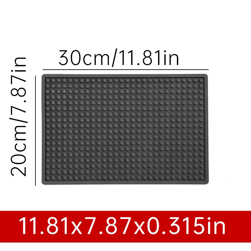 tapis bar noir perforé moderne antidérapant résistant chaleur drainage barista cocktail 45x30cm