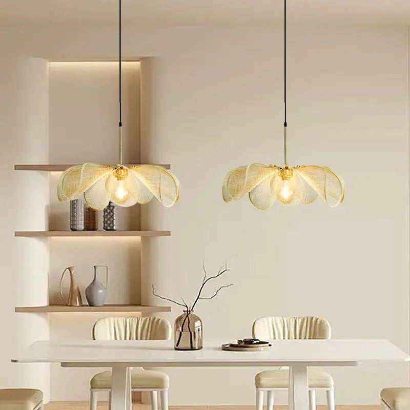 suspension lumineuse tissu blanc translucide moderne salle bain salon restaurant