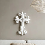 décoration murale croix résine noire blanche classique baroque sculptural chambre salon