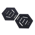 présentoir support médaille noir hexagonal moderne ligne blanche bois décoration muriale compétition gymnastique