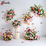 bouquets fleurs artificielles rose romantique arches intérieures décoration mariage anniversaire fêtes