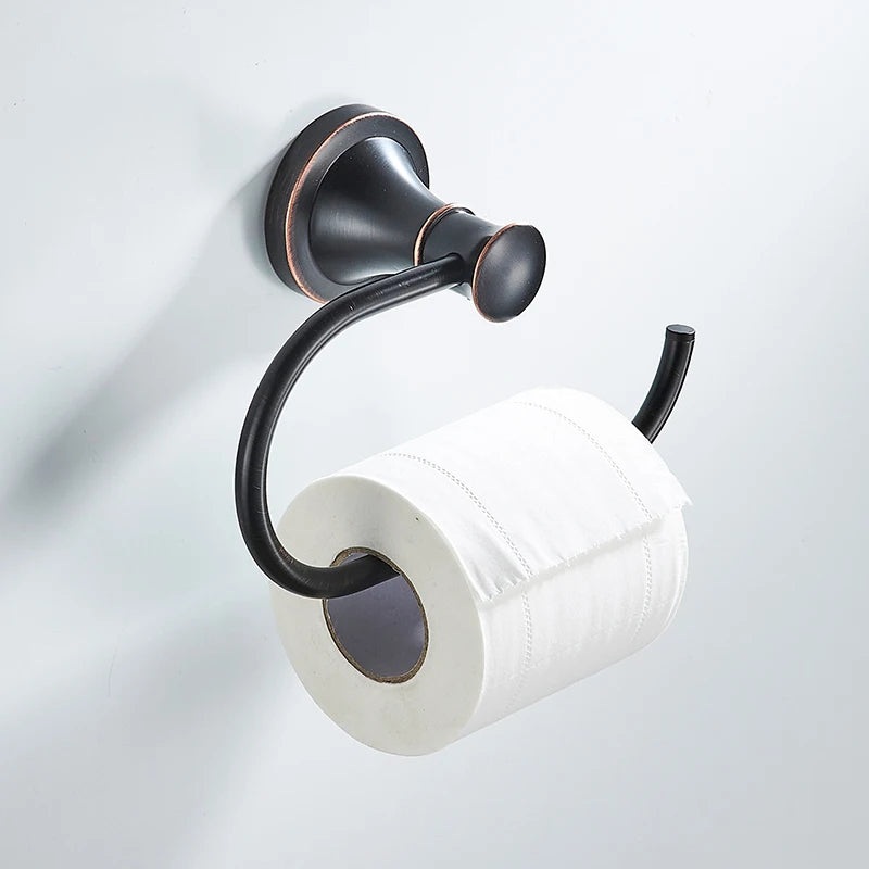 accessoires salle bain porte savon serviette papier toilette moderne noir mat métal anodisé vis