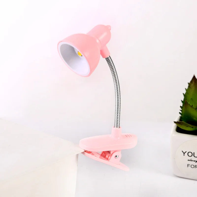 lampe pinces led rose blanc protection yeux étude lecture minimaliste