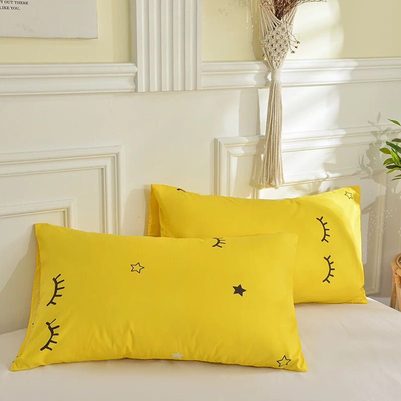 lot deux taies d'oreiller rectangulaires 48x74cm housse coussin décorative motif géométrique moderne