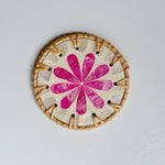 coasters rotin multicolore mosaïque floral antichoc table moderne respectueux environnement thermal insulation