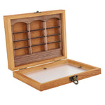 décoration étagère miniature livres pliés boîtes vitrine bois élégante rustique vintage compartments wooden grains