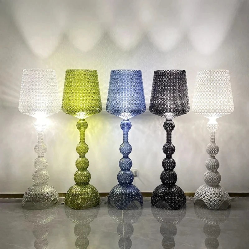 lampe sol moderne vert bleu noir blanc led acrylique intérieur