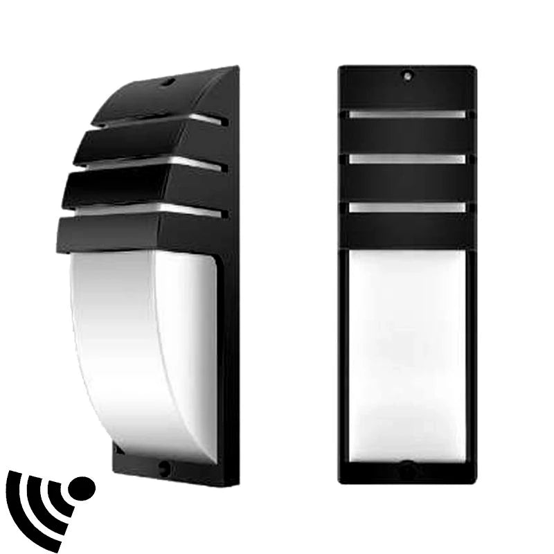 lampe murale led extérieure détecteur mouvement radar moderne noir blanc 15w