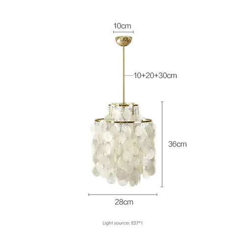 lustre suspension moderne rond couches superposées blanc beige élégant luminaire intérieur salon chambre