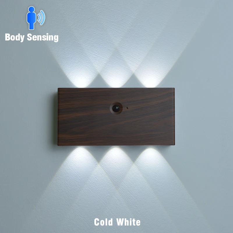 lampe murale led moderne rechargeable noir blanc bois 5000mAh interrupteur tactile chambre cuisine