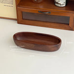 plateau rangement bois oval moderne organise bijoux livres objets ménagers