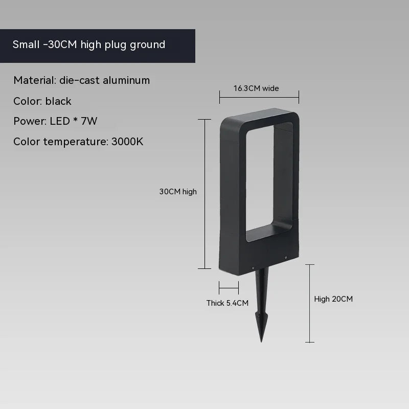 Lampe solaire moderne alliage d'aluminium led ip65 étanche noir minimaliste jardinextérieur