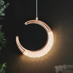 luminaire suspendu moderne cristaux scintillants lampe led rose doré blanc gris foncé