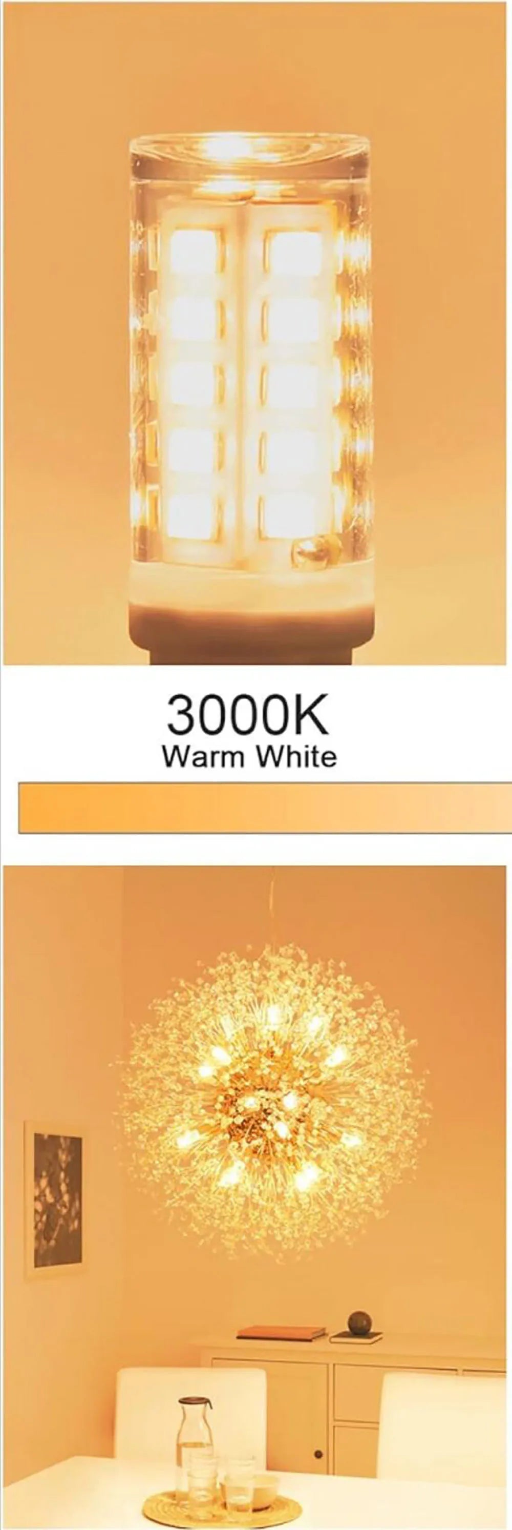 Ampoule LED G9 18W 3000K 4000K 6000K carrés dorés moderne blanc opaquant