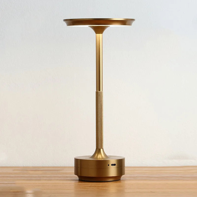 lampe table or noir led rechargeable tactile intensité variable moderne portable