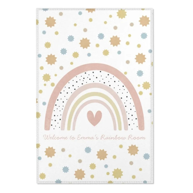 tapis arc ciel moderne polygone rose bleu blanc salon chambre enfant geometrique decoratifextérieur